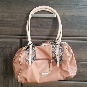 Tan and snake skin purse